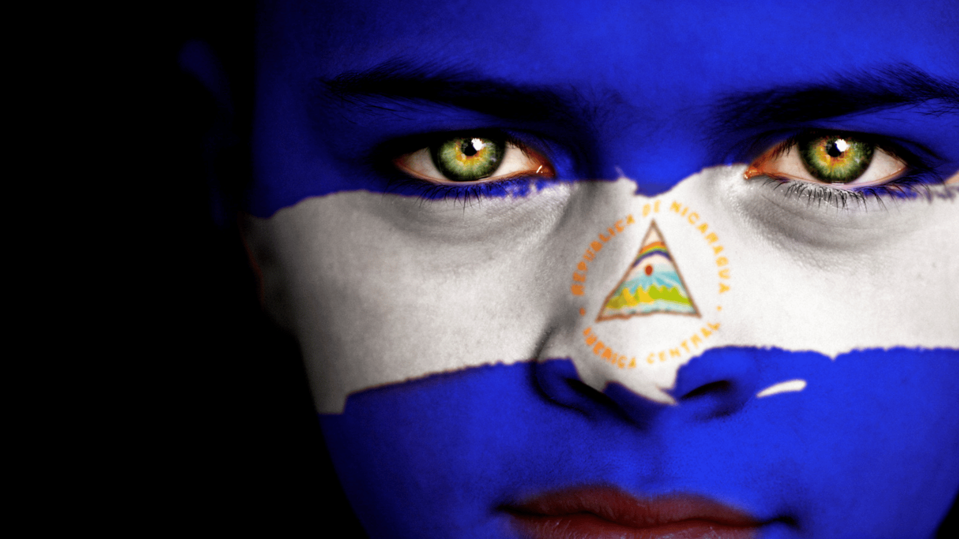 Rostro Azul y blanco