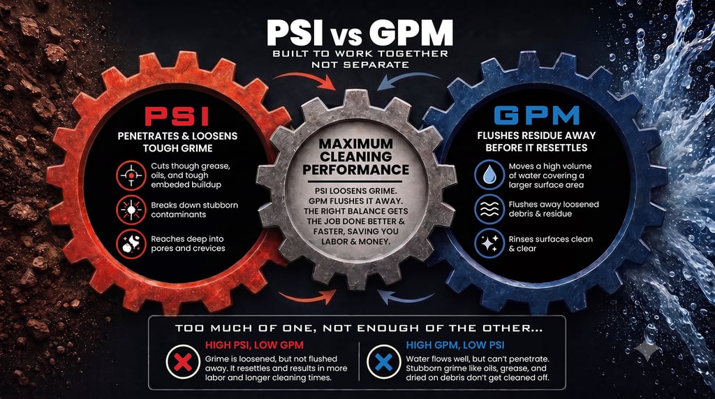 PSI vs GPM Built to Work Together Not Separate Infographic