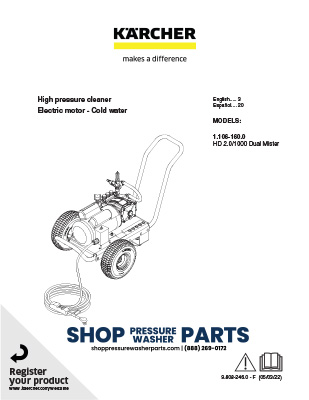 Karcher HD 2.0/1000 Dual Mister Operator's Manual