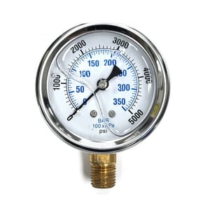 5000 PSI Pressure Gauge, Stainless Steel - 9.804-017.0
