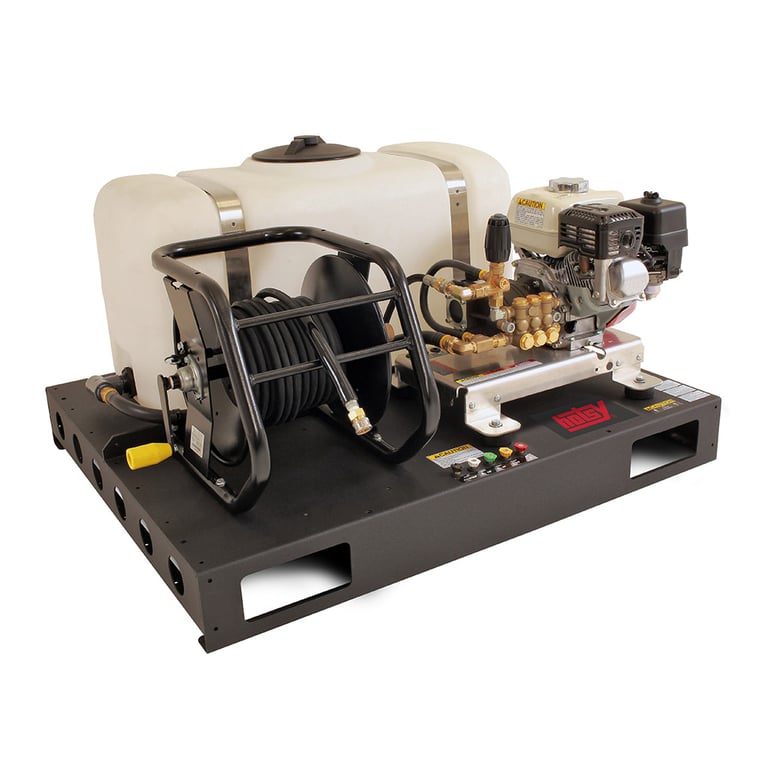 Hotsy HD Skid with Tank & Hose Reel