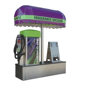 Car Wash Vacuum Island with Trash Bin