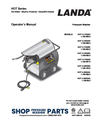 Landa HOT Series Operator's Manual