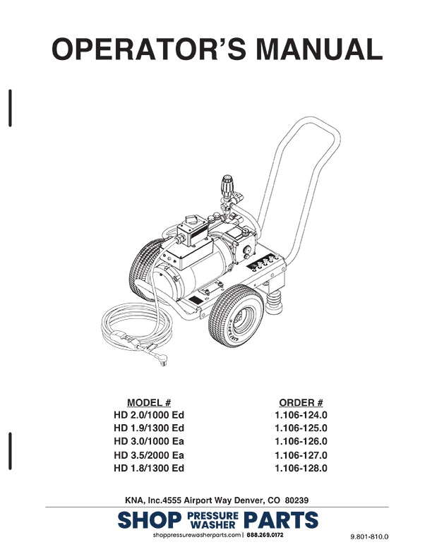 HD Electric Series Operator Manual