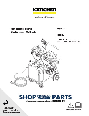 Karcher HD 2.0/1000 Dual Mister Cart Operator's Manual