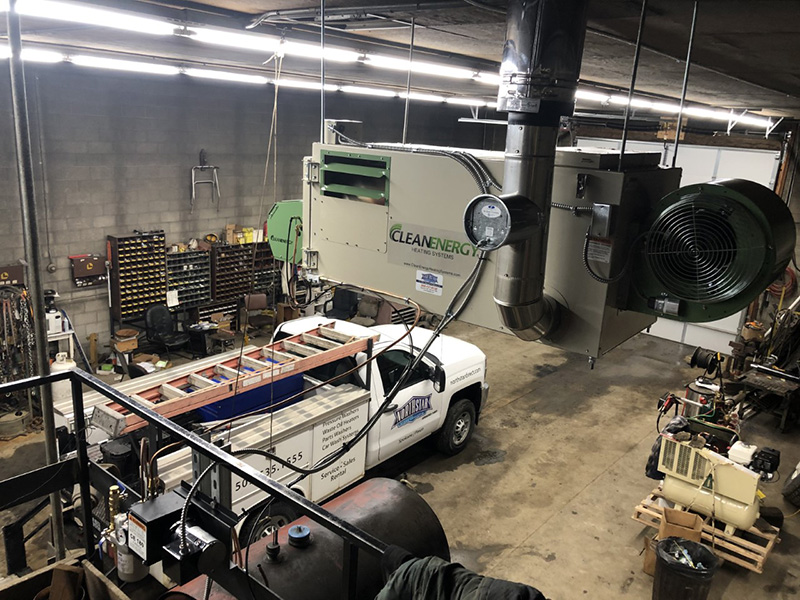 Waste Oil Heater Install - Shop Detail