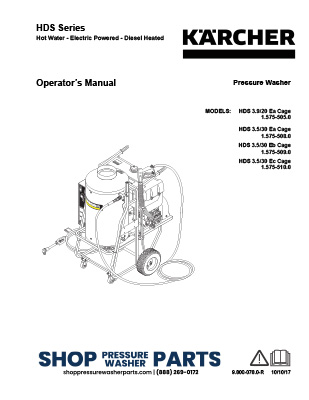 Karcher HDS Cage Operator's Manual