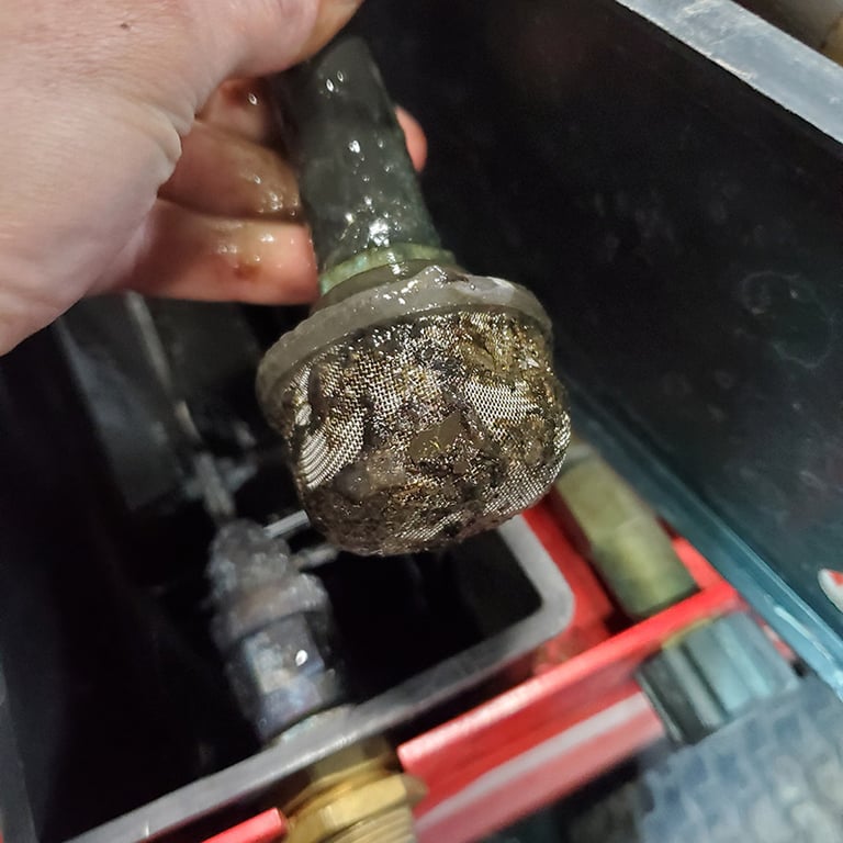 Clogged Float Tank Filters Prevent The Flow Of Water