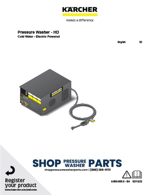 Karcher HD Cabinet Operator's Manual