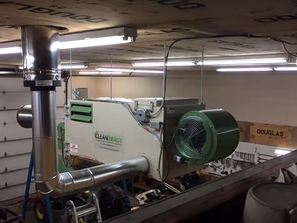 Waste Oil Heater Install - Municipal Shop Detail
