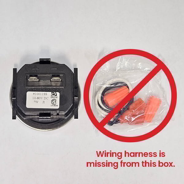10-80V Hour Meter without Wiring Harness - Back View