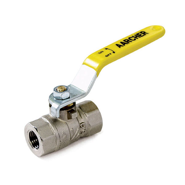 F x F Nickle-Plated Brass Ball Valve