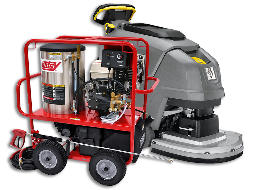 Hotsy 1075SSE Pressure Washer & Karcher BD 50/55 Floor Scrubber