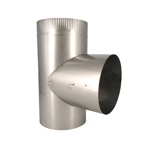 8 inch 24 Gauge Stainless Steel Vent Tee