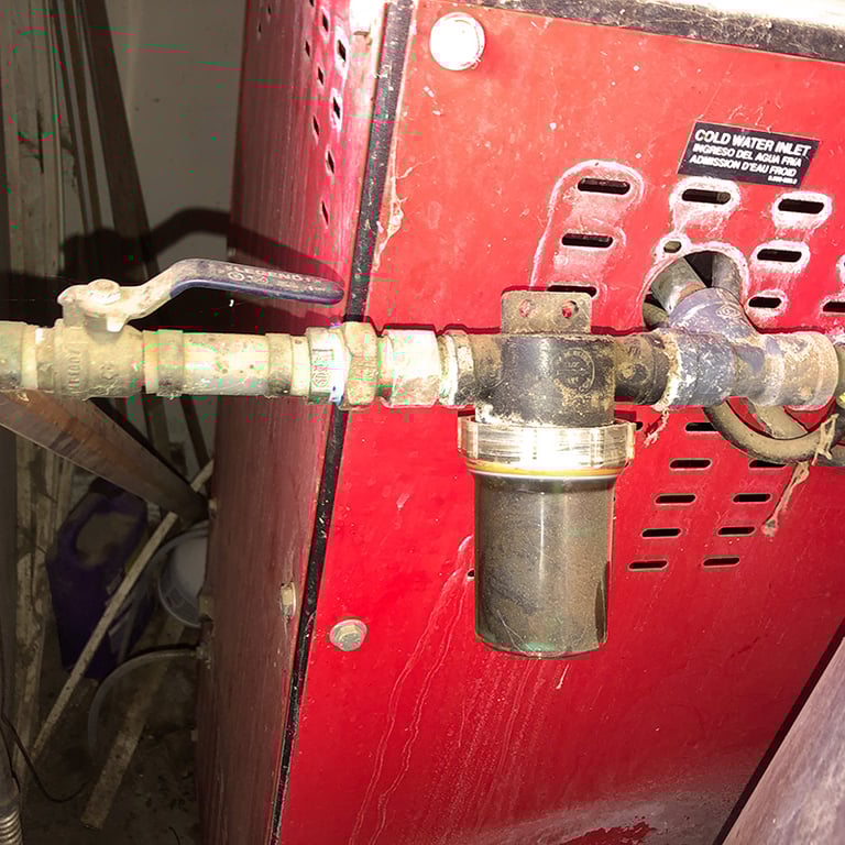 Inline Water Filter Filled With Debris. The Tank Should Be Clear!