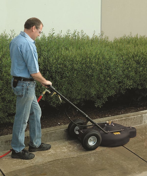 Cyclone Surface Cleaner Scrubbing Sidewalk