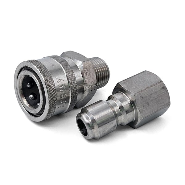 1/2" Quick Coupler Hose Set - Stainless Steel