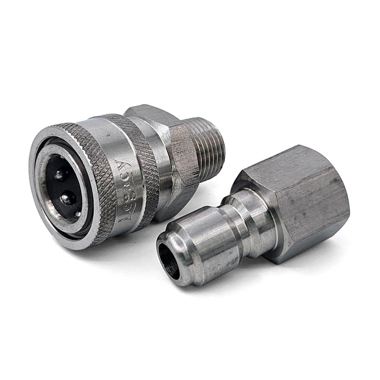 1/2" Quick Coupler Hose Set - Stainless Steel