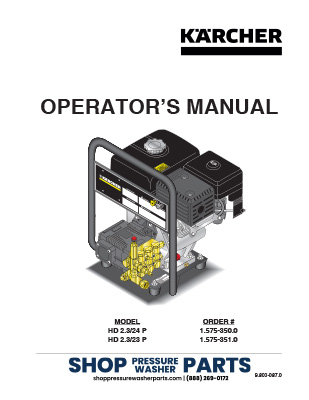 Karcher HD Hand Held Operator's Manual