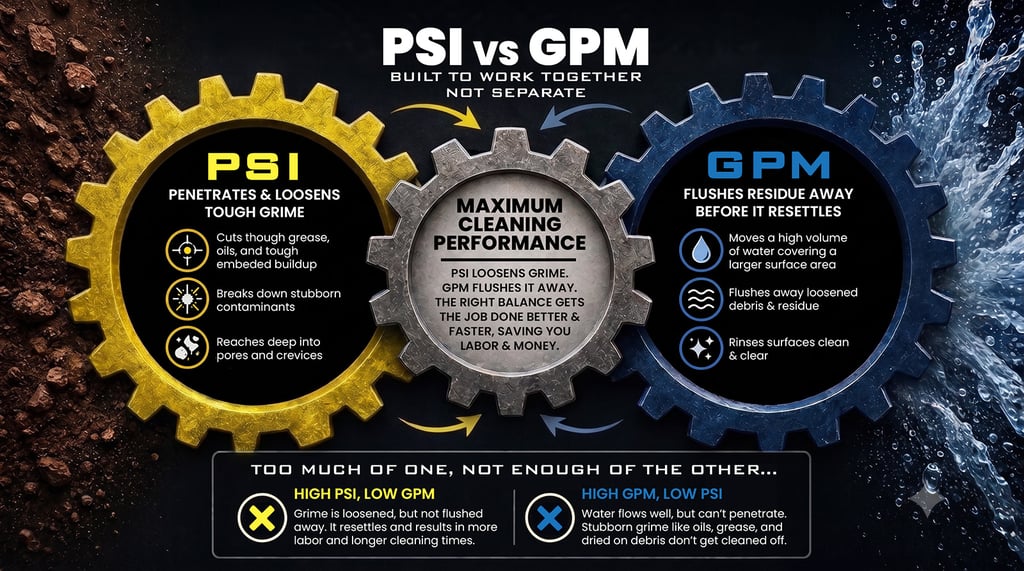 PSI vs GPM Built to Work Together Not Separate Infographic