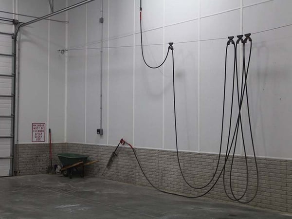 Hose Trolley Installed in Wash Bay