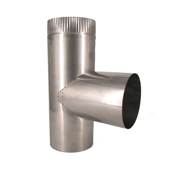 6 inch 24 Gauge Stainless Steel Vent Tee