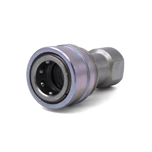 3/8" QC x FPT Double Shut-off Coupler, Plated Steel - 8.709-558.0