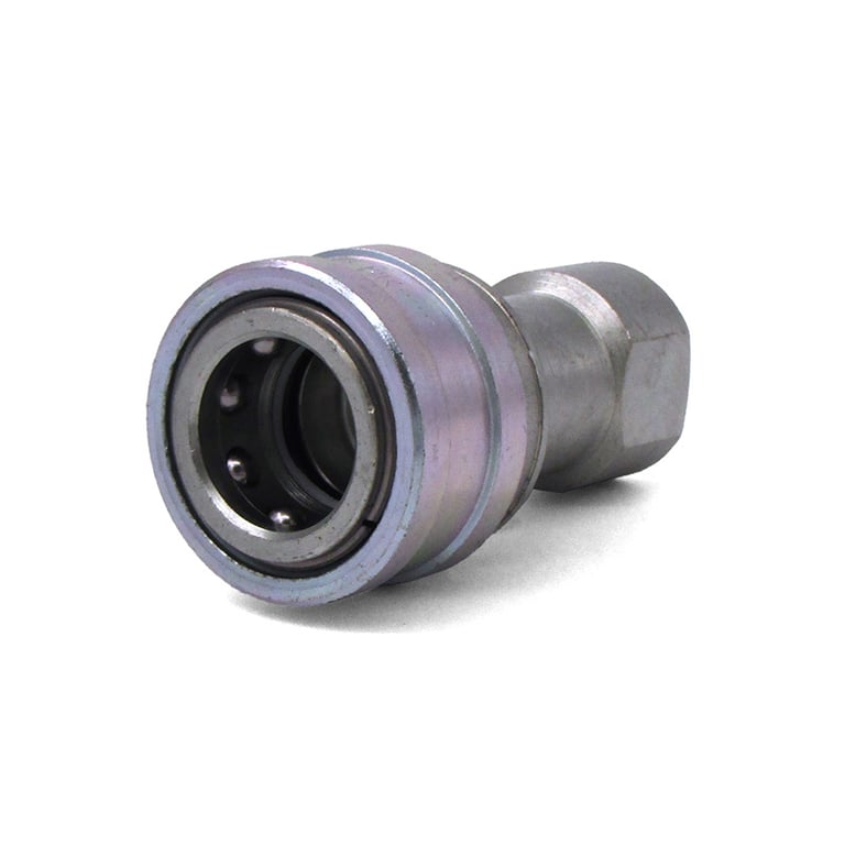 3/8" QC x FPT Double Shut-off Coupler, Plated Steel - 8.709-558.0