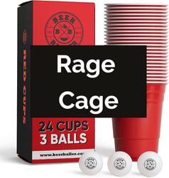 Rage cage drinking game red solo cups and ping pong balls
