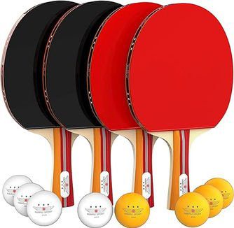Ping Pong paddle set and balls.