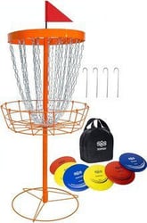 disc golf goal and disc set