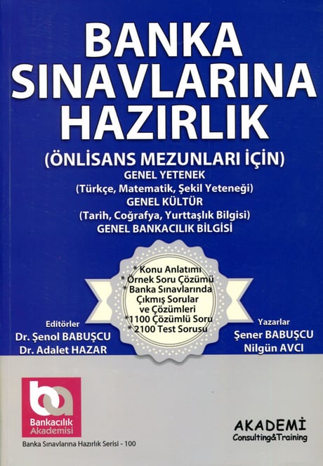 Banka Sınavlarına Hazırlık (Önlisans Mezunları İçin) Dr. Adalet Hazar, Dr. Şenol Babuşcu  - Kitap