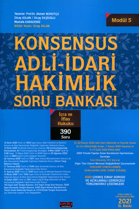 Modül: 5 Konsensus Adli – İdari Hakimlik Soru Bankası – İcra ve İflas Hukuku Olcay Aslan  - Kitap