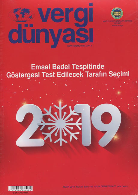 Vergi Dünyası Dergisi Ocak 2019 Münever Yeğin 