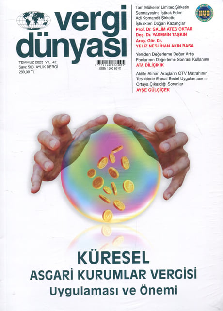 Vergi Dünyası Dergisi Temmuz 2023 Münever Yeğin 