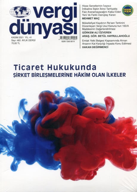Vergi Dünyası Dergisi Kasım 2021 Münever Yeğin 