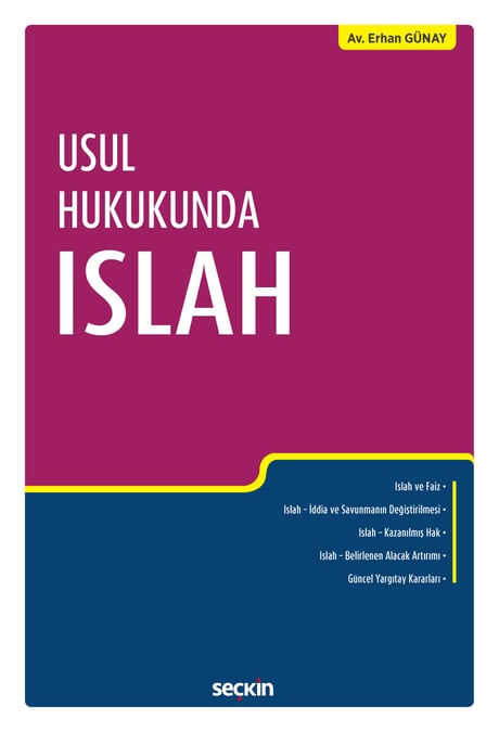 Usul Hukukunda Islah Erhan Günay  - Kitap