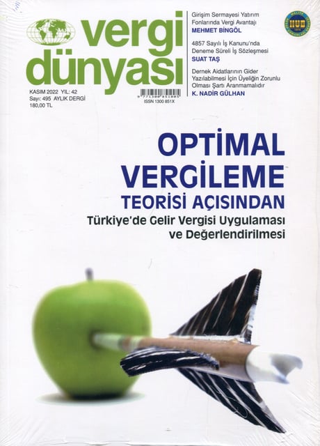 Vergi Dünyası Dergisi Kasım 2022 Münever Yeğin 