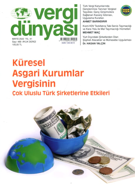 Vergi Dünyası Dergisi Mayıs 2022 Münever Yeğin 