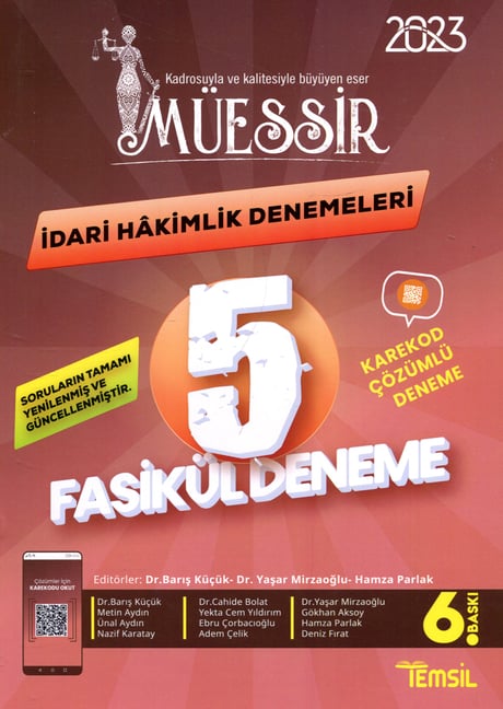 Müessir – İdari Hakimlik Denemeleri – Karekod Çözümlü Deneme Dr. Barış Küçük, Dr. Yaşar Mirzaoğlu, Hamza Parlak  - Kitap
