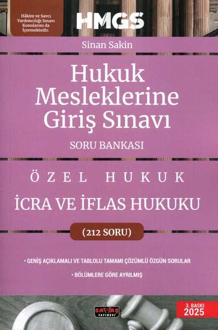 HMGS İcra ve İflas Hukuku Soru Bankası Sinan Sakin  - Kitap