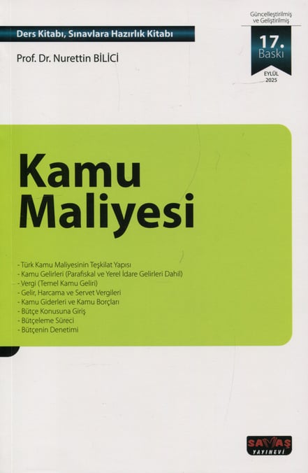 Kamu Maliyesi Prof. Dr. Nurettin Bilici  - Kitap