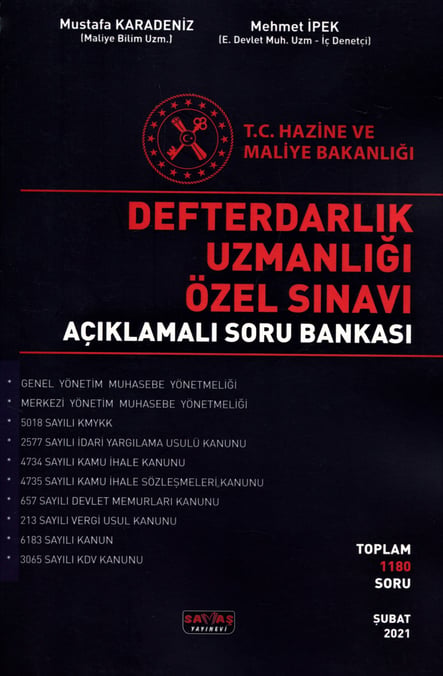 Defterdarlık Uzmanlığı Özel Sınavı Açıklamalı Soru Bankası Mustafa Karadeniz, Mehmet İpek  - Kitap