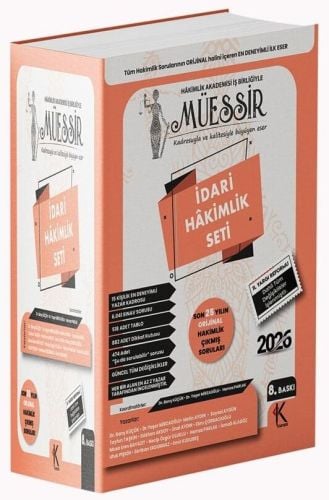 Müessir – İdari Hakimlik Çıkmış Soru Bankası Seti Çözümlü Dr. Barış Küçük, Dr. Yaşar Mirzaoğlu, Hamza Parlak  - Kitap