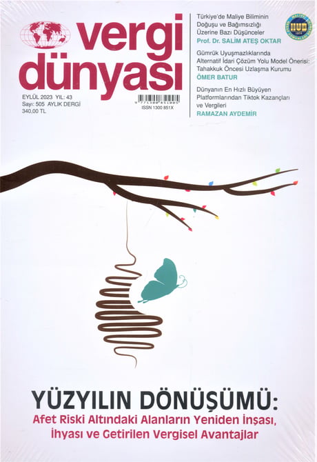 Vergi Dünyası Dergisi Eylül 2023 Münever Yeğin 