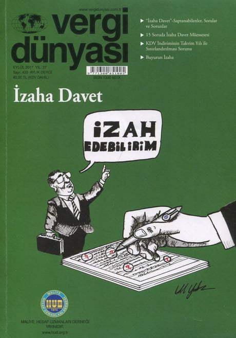 Vergi Dünyası Dergisi Eylül 2017 Münever Yeğin 