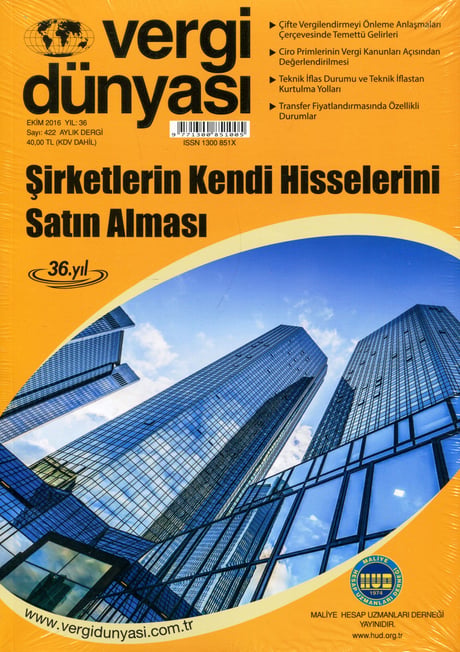 Vergi Dünyası Dergisi Ekim 2016 Münever Yeğin 