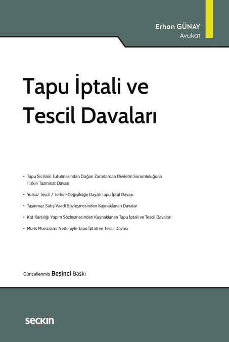 Tapu İptali ve Tescil Davaları Erhan Günay  - Kitap