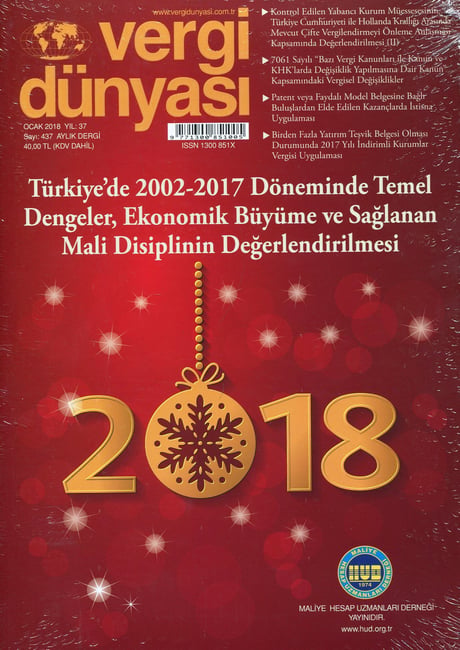 Vergi Dünyası Dergisi Ocak 2018 Münever Yeğin  - Kitap