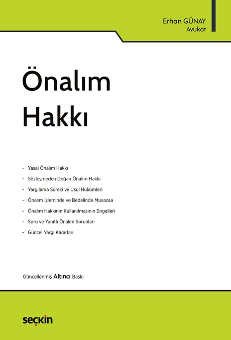 Önalım Hakkı Av. Erhan Günay  - Kitap